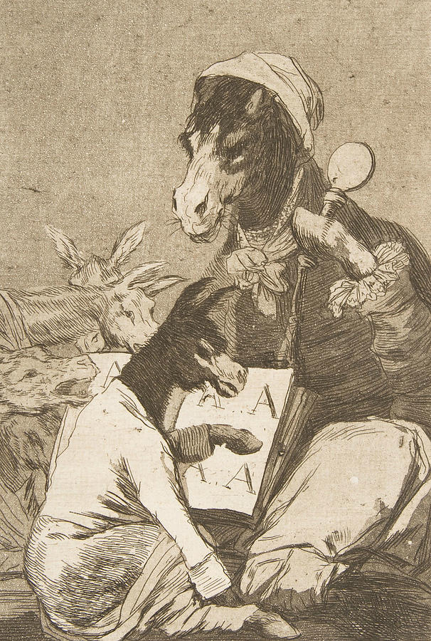 Might not the pupil know more Relief by Francisco Goya