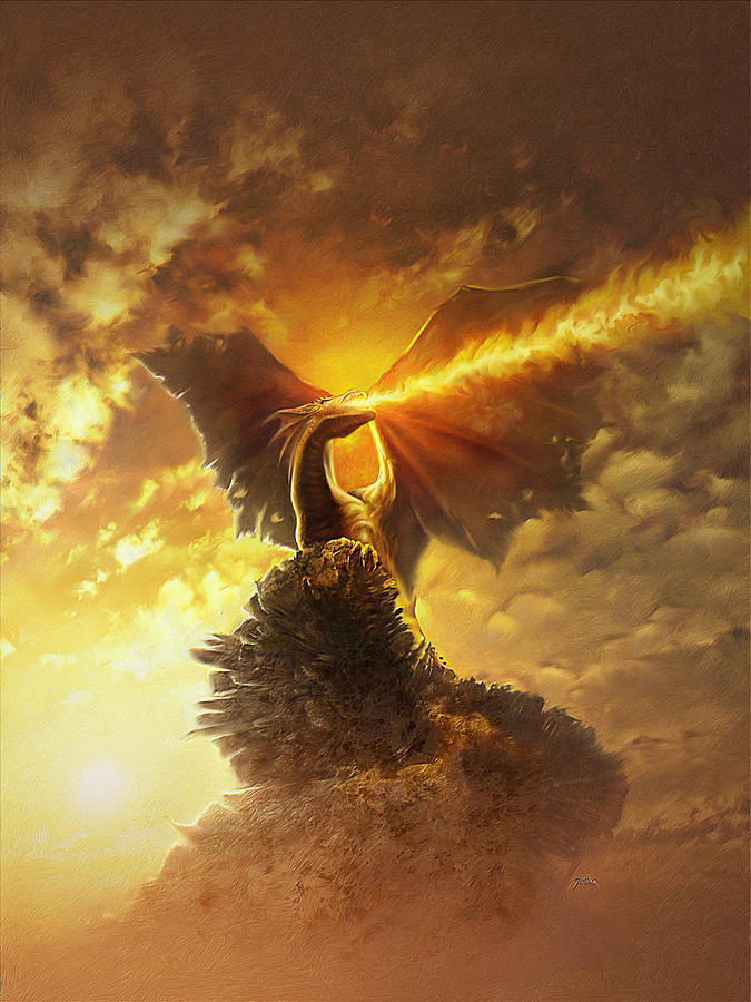 Dragon Digital Art - Mighty Dragon by Uwe Jarling
