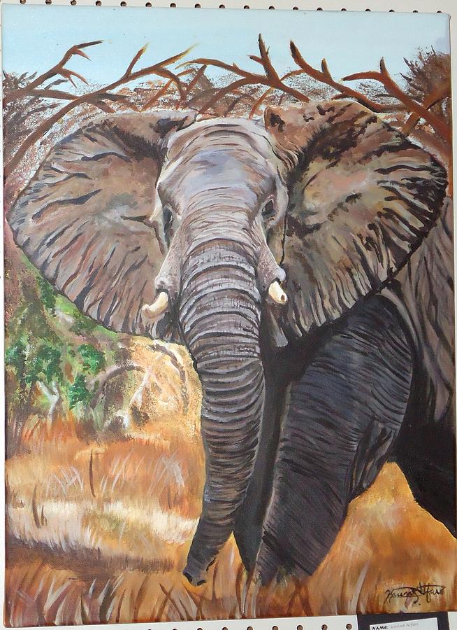 Mighty Elephant Painting by Karina Alfaro | Fine Art America