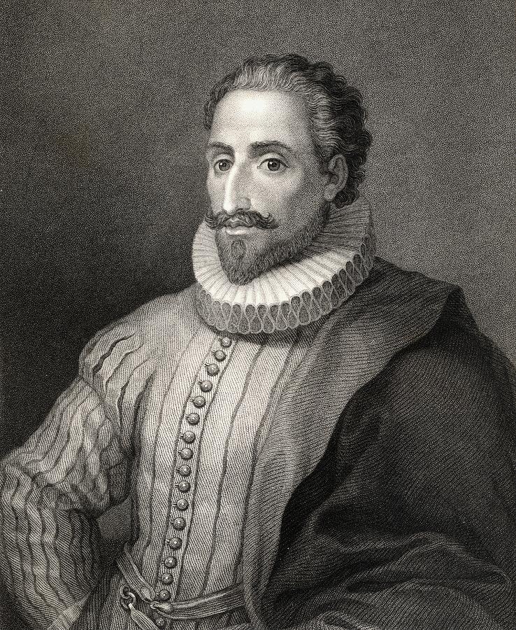 Miguel De Cervantes Saavedra 1547-1616 Drawing by Vintage Design Pics