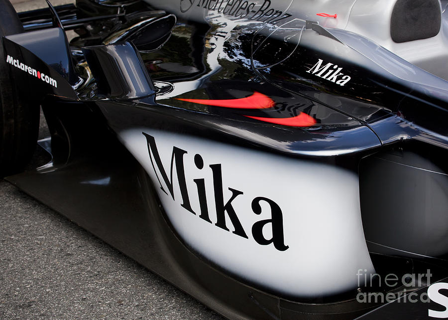 Car Photograph - Mika Hakkinen Side Pod by Chris Dutton