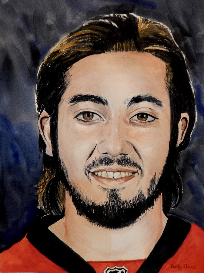 Mika Zibanejad Painting by Betty-Anne McDonald
