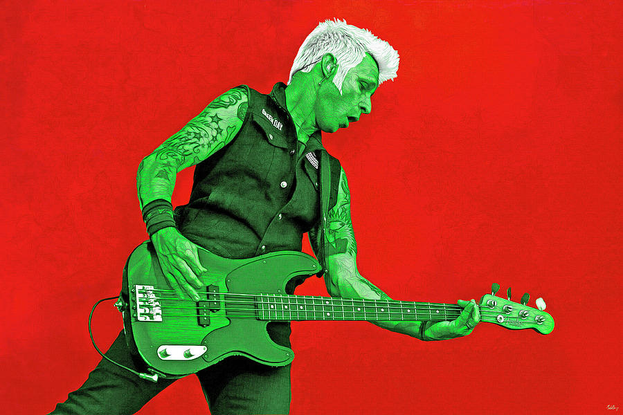 Mike Dirnt Green Day Digital Art by Mal Bray