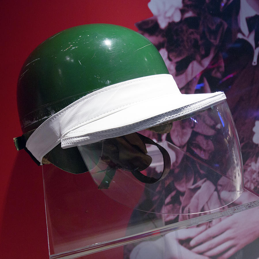Mike Hawthorn helmet with rain visor Museo Ferrari Photograph by Paul Fearn