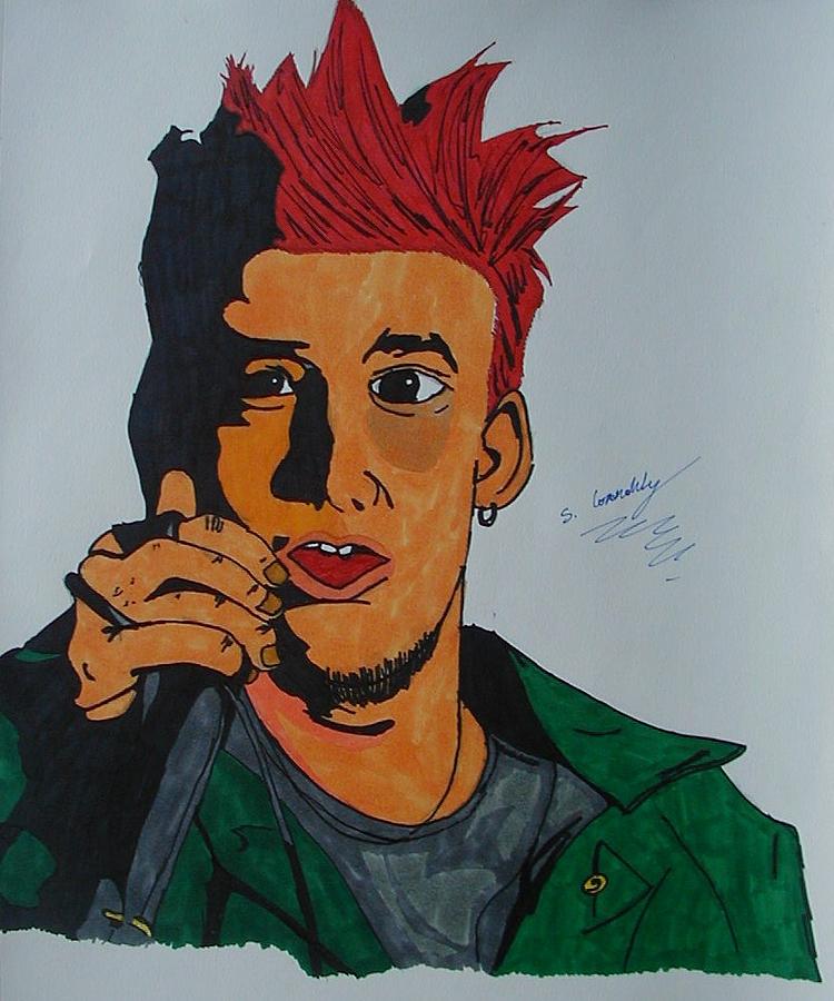 Linkin Park Drawing - Mike S. by Sean Connolly