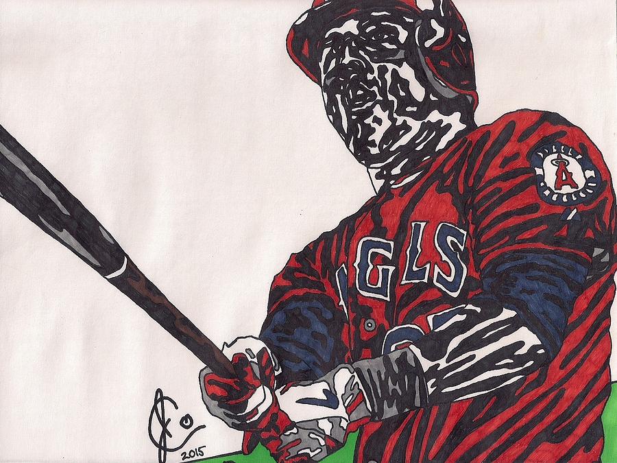 Mike Trout 1 Drawing by Jeremiah Colley