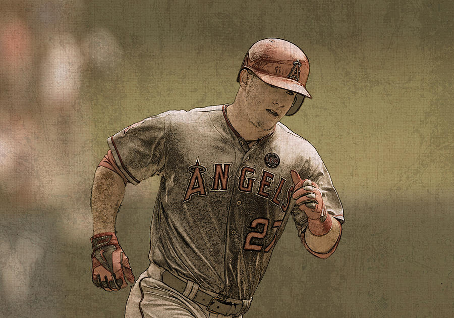 Mike Trout Mixed Media - Mike Trout Anaheim Angels Painting by Design Turnpike