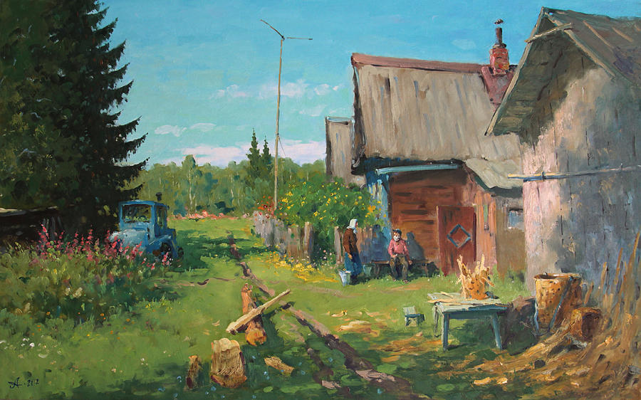 Landscape Painting - Mikhalyova Village by Alexander Alexandrovsky