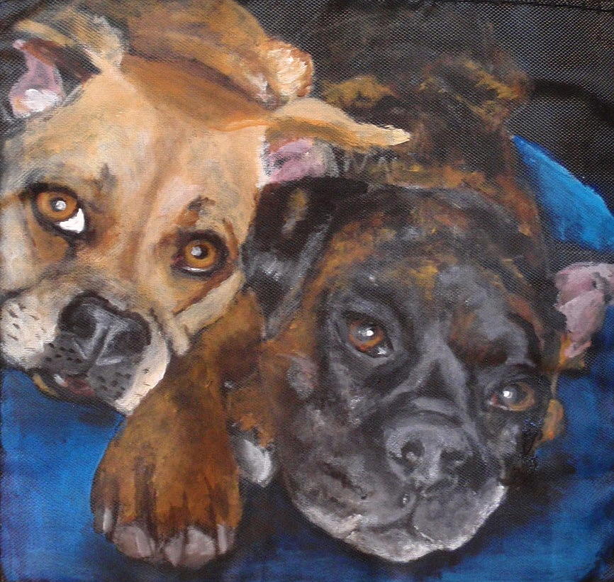 Miki Miki and Mugsy Painting by Carol Russell