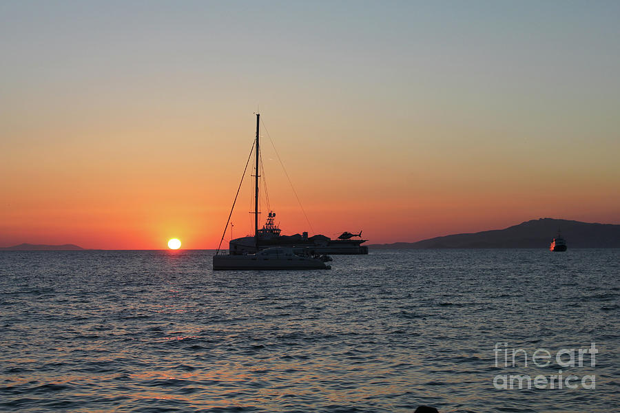 Mikonos Sunset Photograph by Donna L Munro