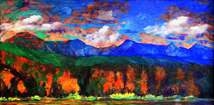 Milagro Clouds Over Jicarita and Truchas Peaks from the High Road to Taos Painting by Anastasia Savage Ealy