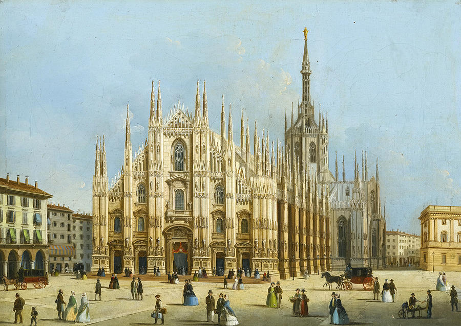 Milan. A View of the Duomo Painting by Giuseppe Bernardino Bison