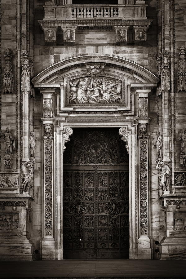 Milan Cathedral door Photograph by Songquan Deng