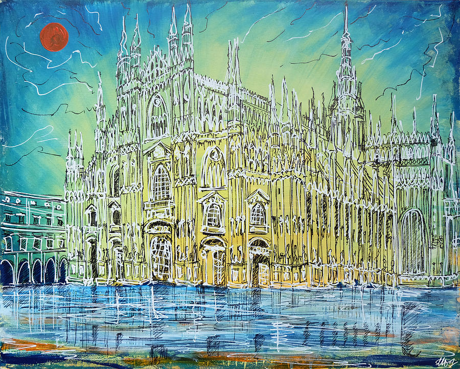 Milan Cathedral Painting by Laura Hol Art