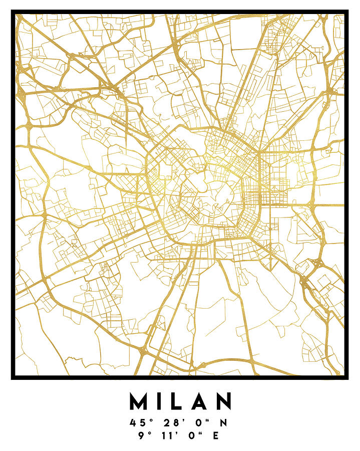 Milan Italy City Street Map Art Digital Art by Emiliano Deificus - Pixels