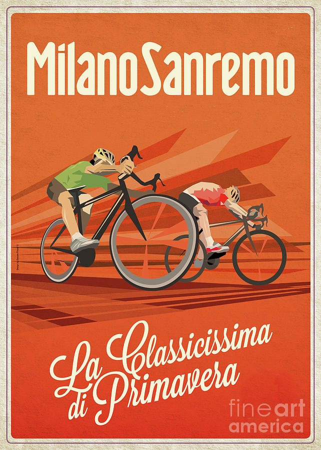 Bicycle Digital Art - Milan San Remo by Sassan Filsoof