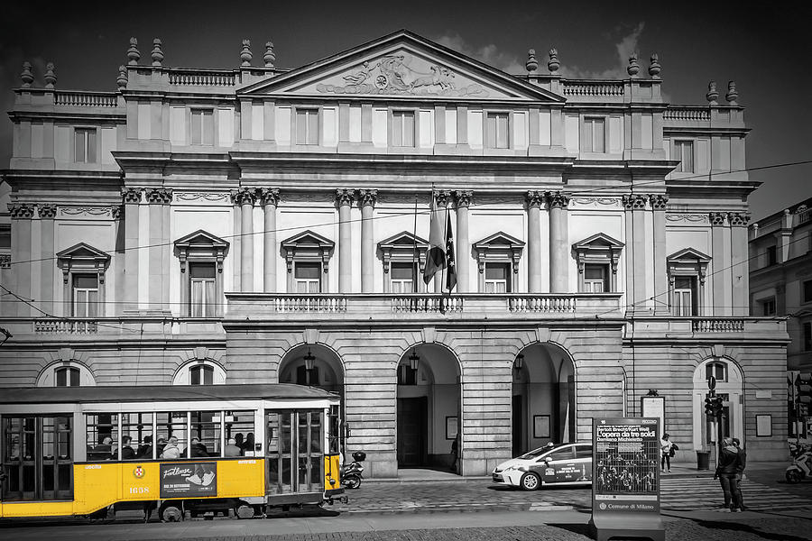 Architecture Photograph - MILAN Teatro alla Scala and Tram by Melanie Viola
