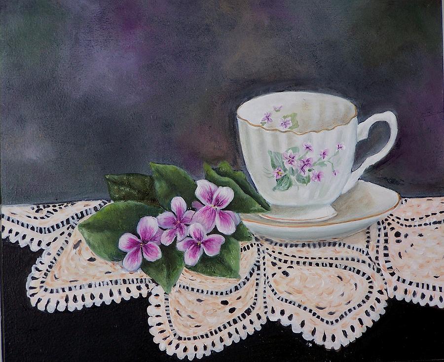 Mildres's Violets Painting by Judith Miller - Fine Art America