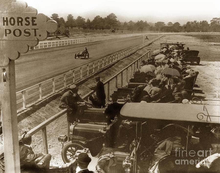 Race Track Photograph - Mile oval Race track at Hotel Del Monte Circa 1906 by Monterey County Historical Society