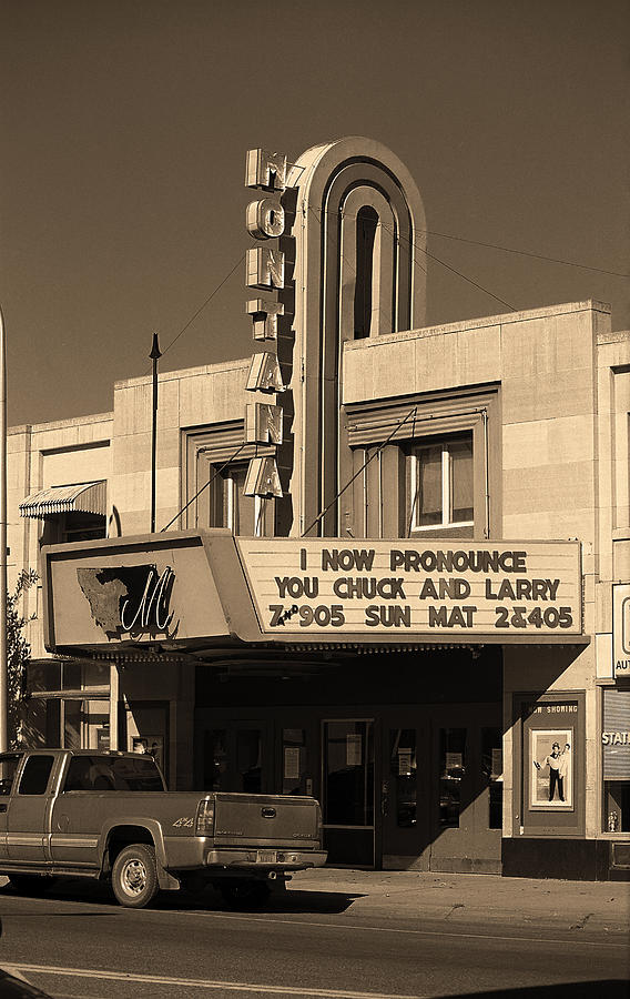 Miles City, Montana Theater Sepia Photograph by Frank Romeo Fine