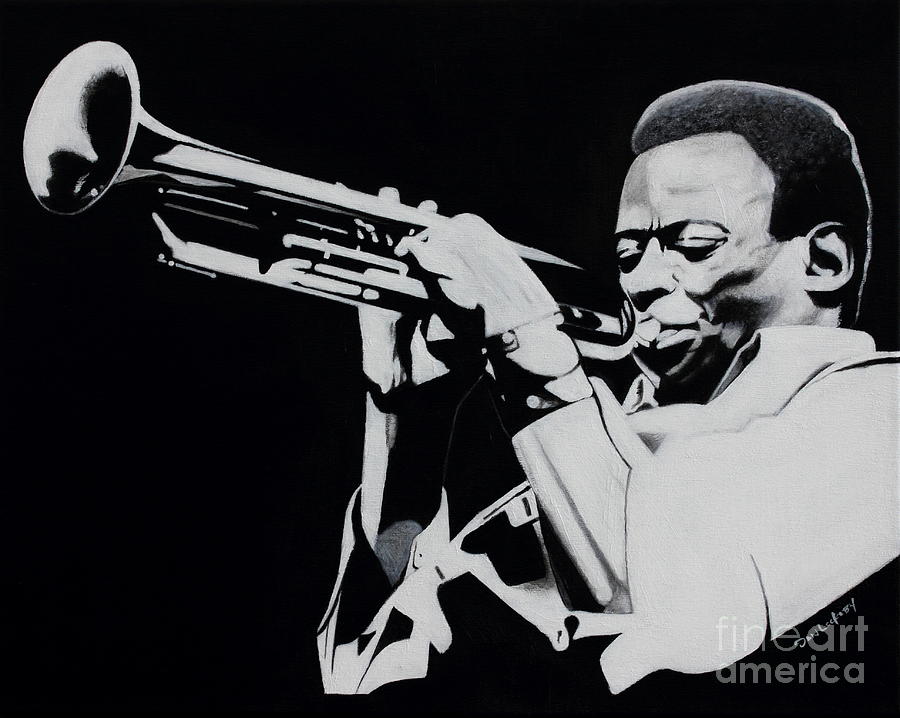 Jazz Painting - Miles Davis by Dan Lockaby