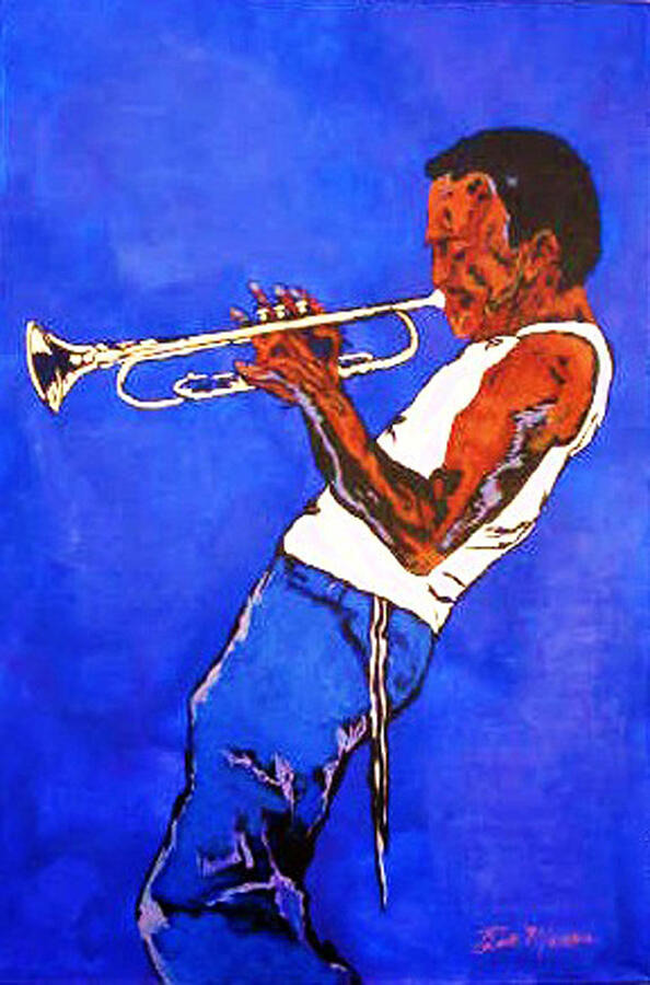 Miles Davis-Miles and Miles Away Painting by Bill Manson