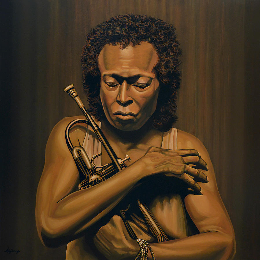 John Coltrane Painting - Miles Davis Painting by Paul Meijering