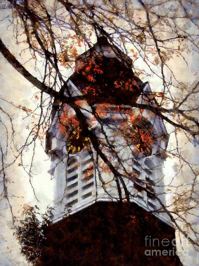 Architecture Photograph - Milford Clock Tower vintage by Janine Riley