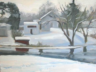 Milford Winter Painting by Margie Guyot Milford Winter Painting by Margie Guyot