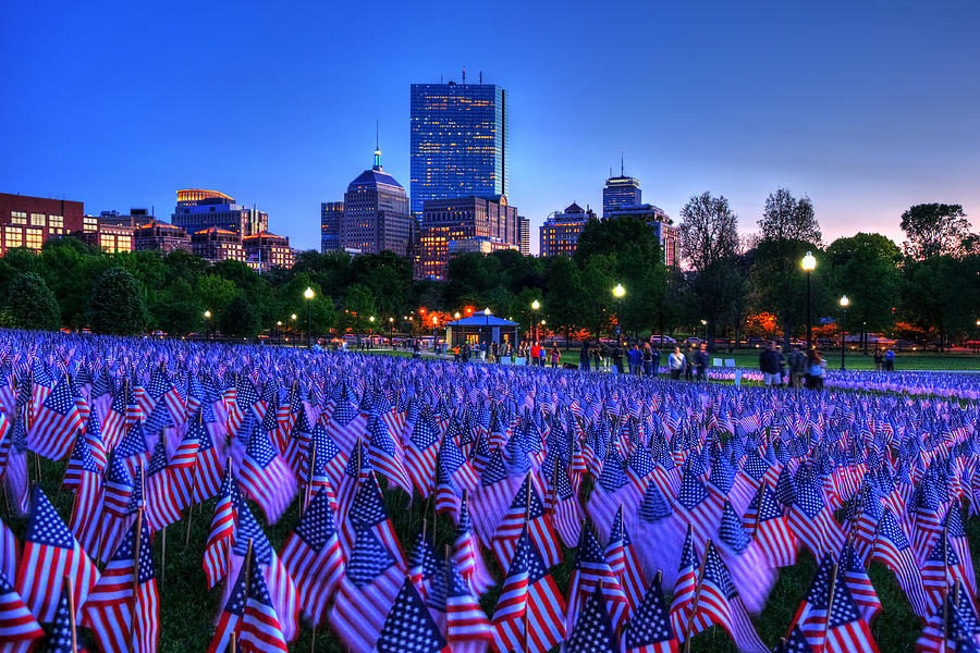 Military Heroes Garden Of Flags Boston Common Photograph by Joann Vitali