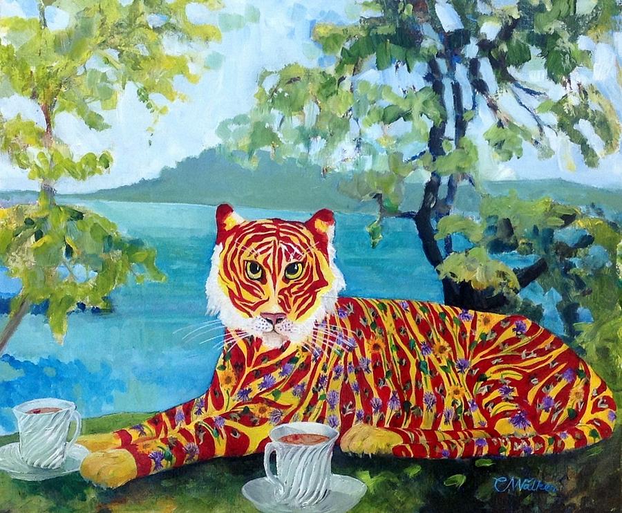 Milk is for Pussies, T is for Tiger Painting by Chris Walker