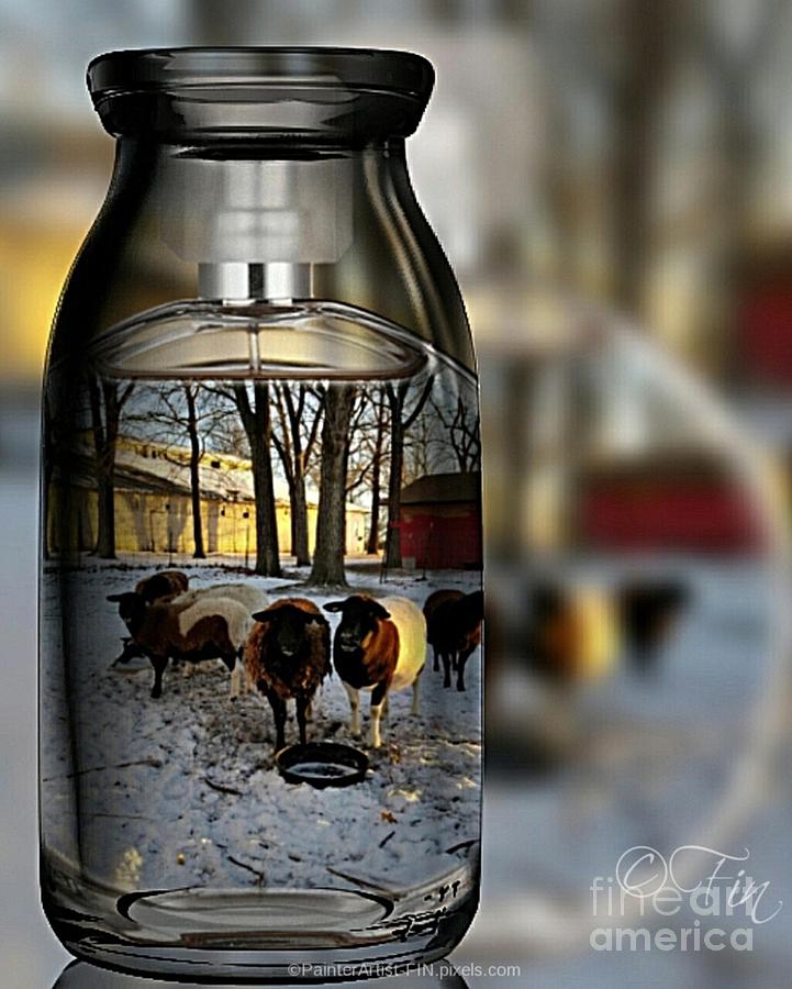 Milk Jar Reflecton Painting by PainterArtist FIN