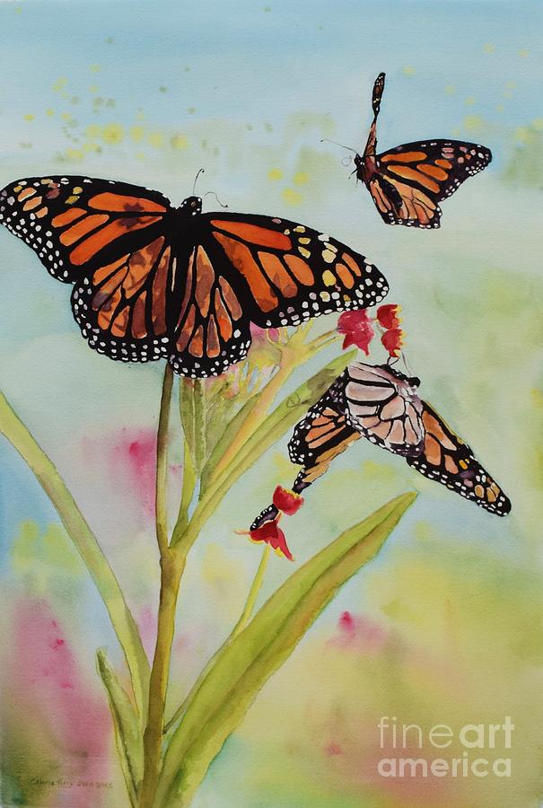 Milkweed Party Painting by Celene Terry