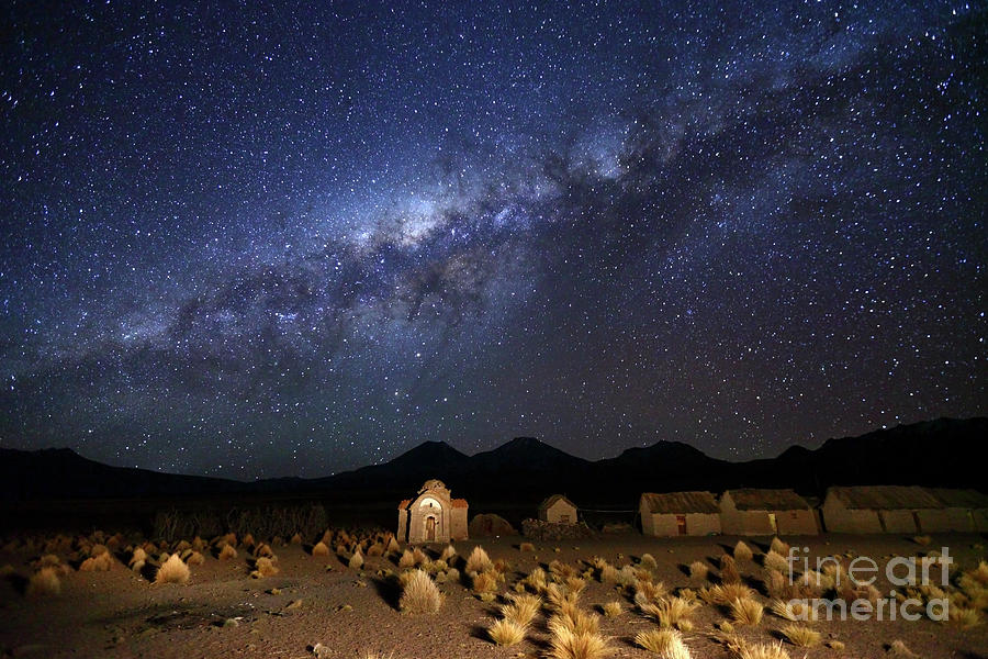 Milky Way Above Abandoned Church in Altiplano Bolivia Photograph by James Brunker