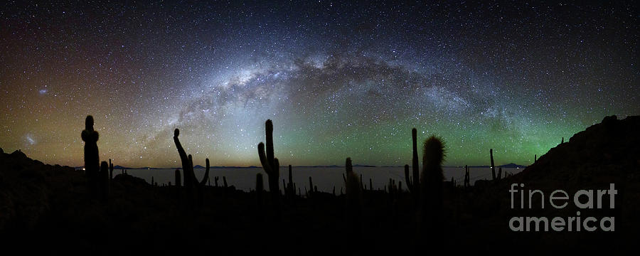 Milky Way Above Incahuasi Island Panoramic Photograph by James Brunker