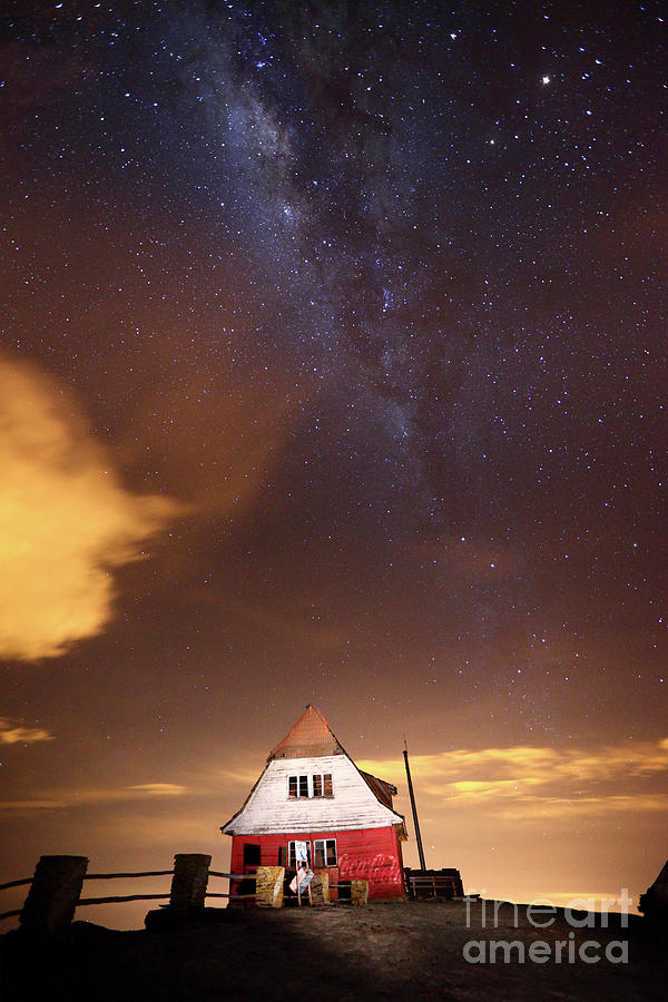 Milky Way Above Old Ski Hut Mt Chacaltaya Photograph by James Brunker