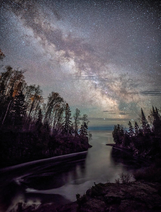 North Shore Photograph - Milky Way Above Temperance River by Matt Hammerstein