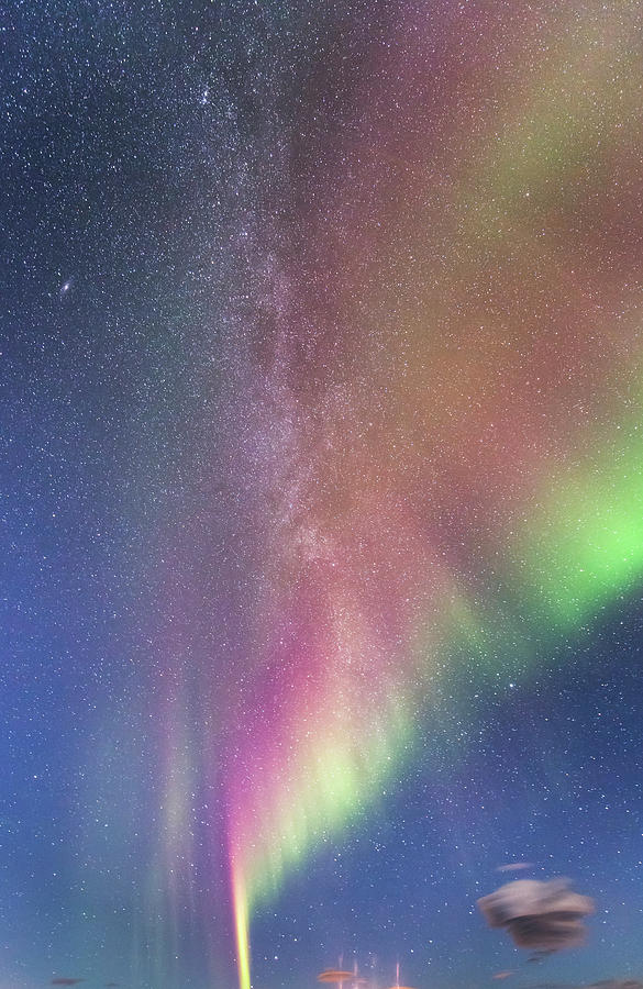 Milky Way and Aurora Photograph by Hitendra SINKAR