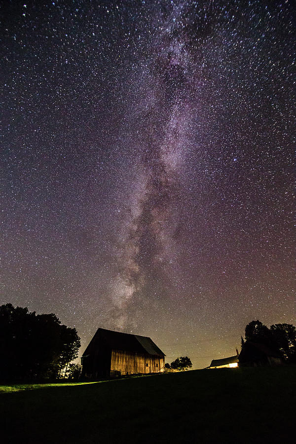 Milky Way and Barn Photograph by Tim Kirchoff
