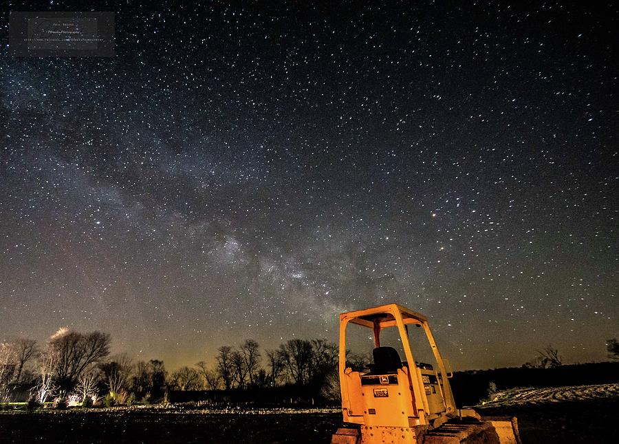 Milky Way and Bulldozer Photograph by Paul Brooks