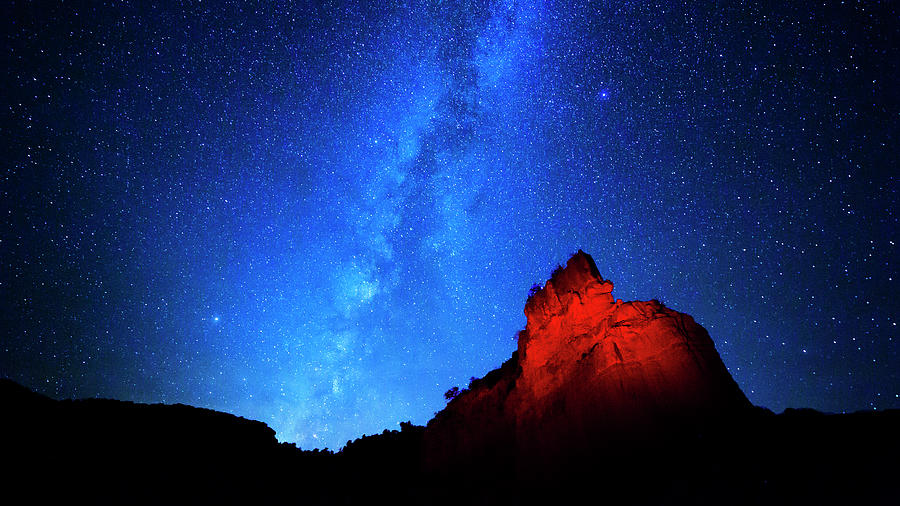 Milky Way and Caprock Photograph by Stephen Stookey