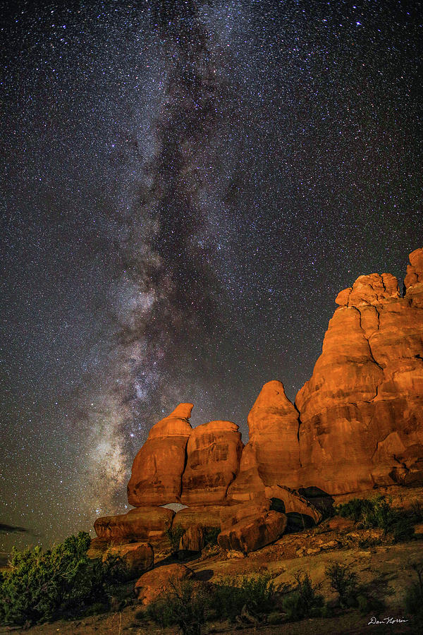 Canyonlands National Park Photograph - Milky Way and Navajo Rocks by Dan Norris