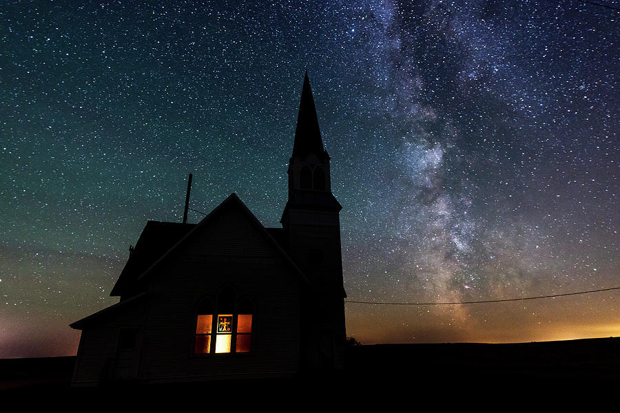 Milky Way and Old Church Photograph by Yoshiki Nakamura