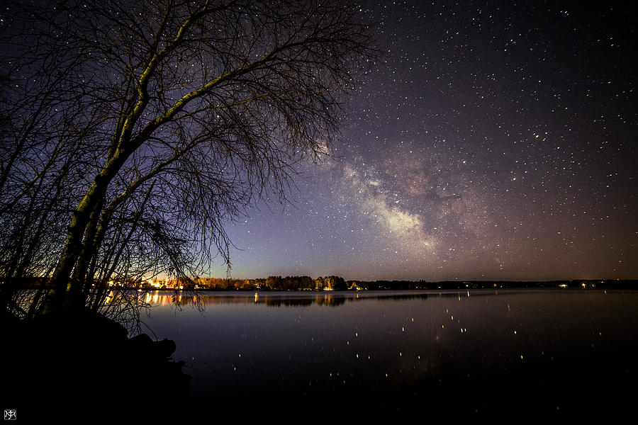 Milky Way at China Lake Photograph by John Meader