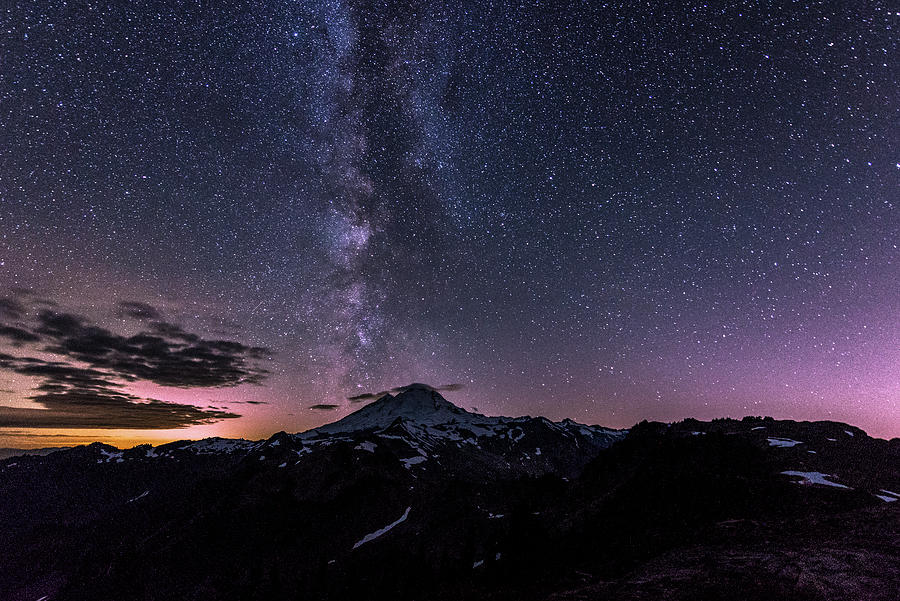 Milky Way at Mt Baker, WA Digital Art by Michael Lee