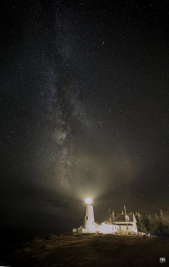 Milky Way At Pemaquid Light Photograph by John Meader