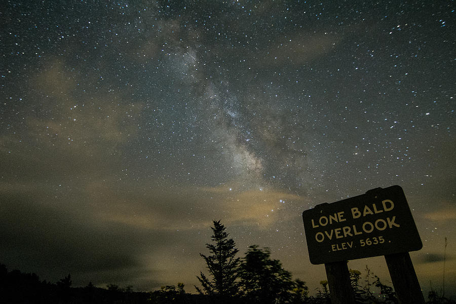 Milky Way Galaxy at Lone Bald Overlook Photograph by Hunter Ward