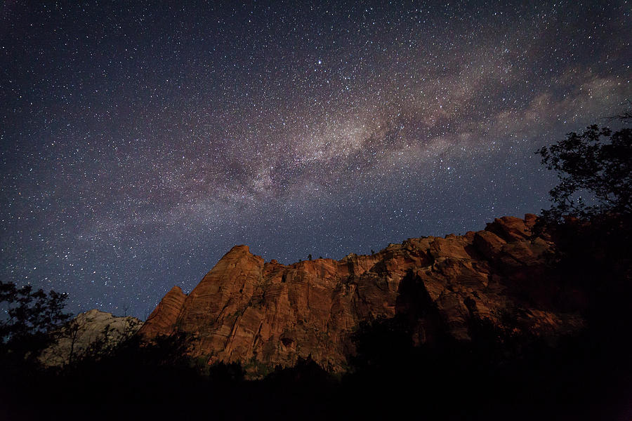 Milky Way Galaxy Over Zion Canyon Photograph by David Watkins