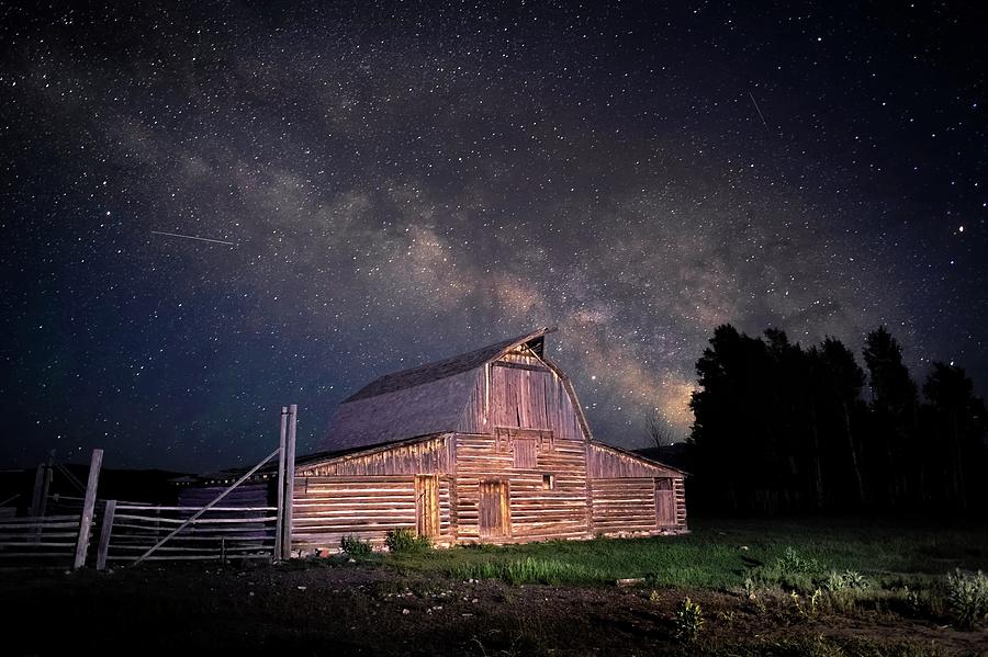 Milky Way Mormon Row Barn Photograph by Harriet Feagin