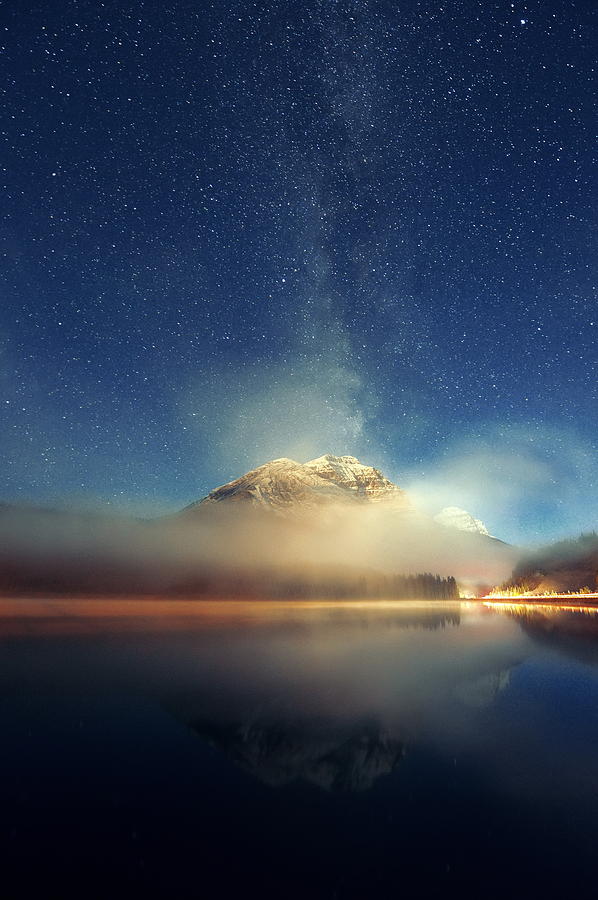 Milky way mountain lake Photograph by Songquan Deng
